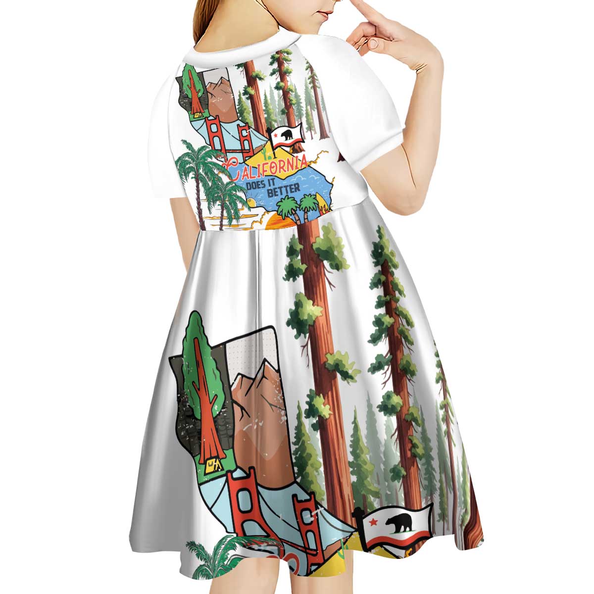 California Does it Better Kid Short Sleeve Dress Forest to Coast