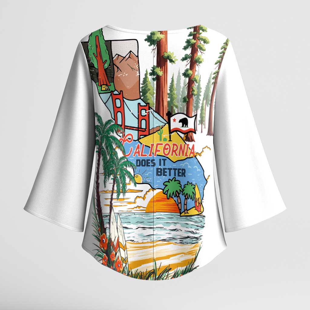 California Does it Better Kimono Sleeve Blouse Forest to Coast