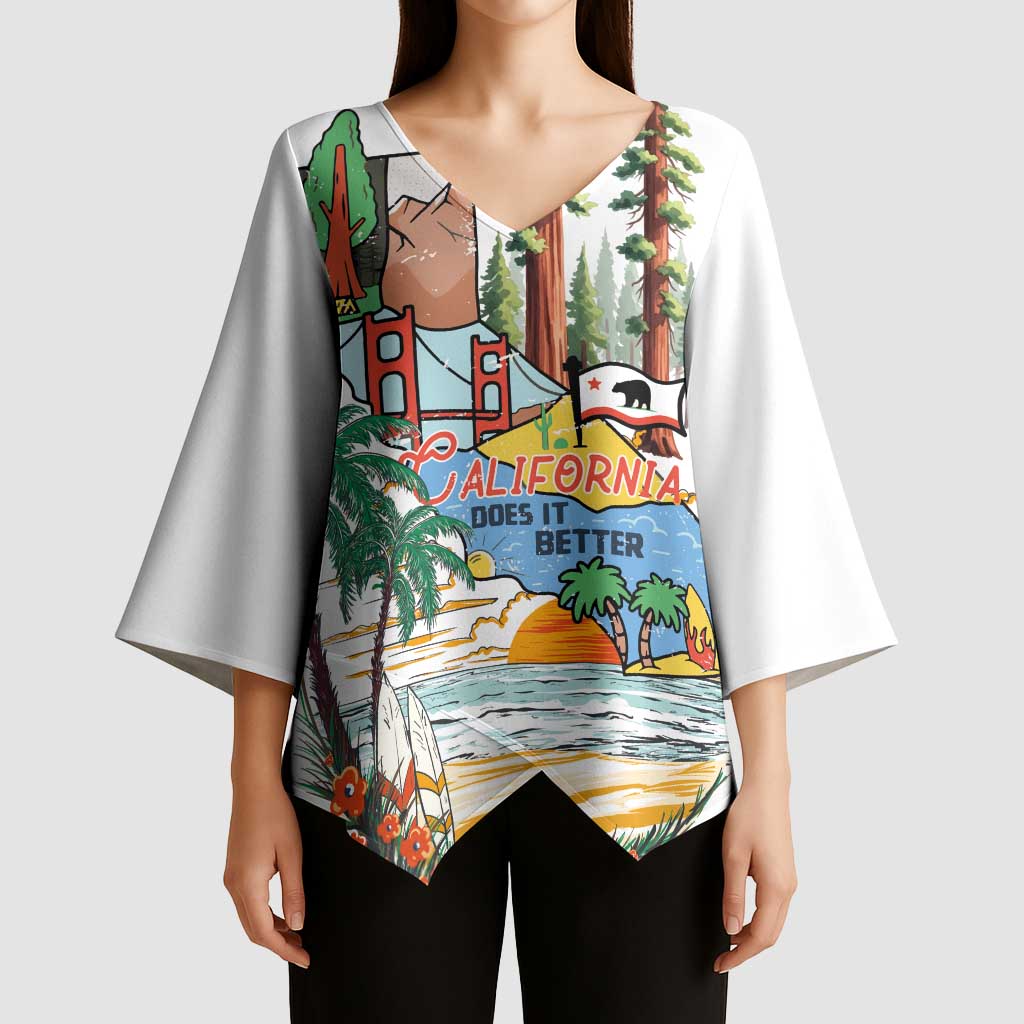 California Does it Better Kimono Sleeve Blouse Forest to Coast