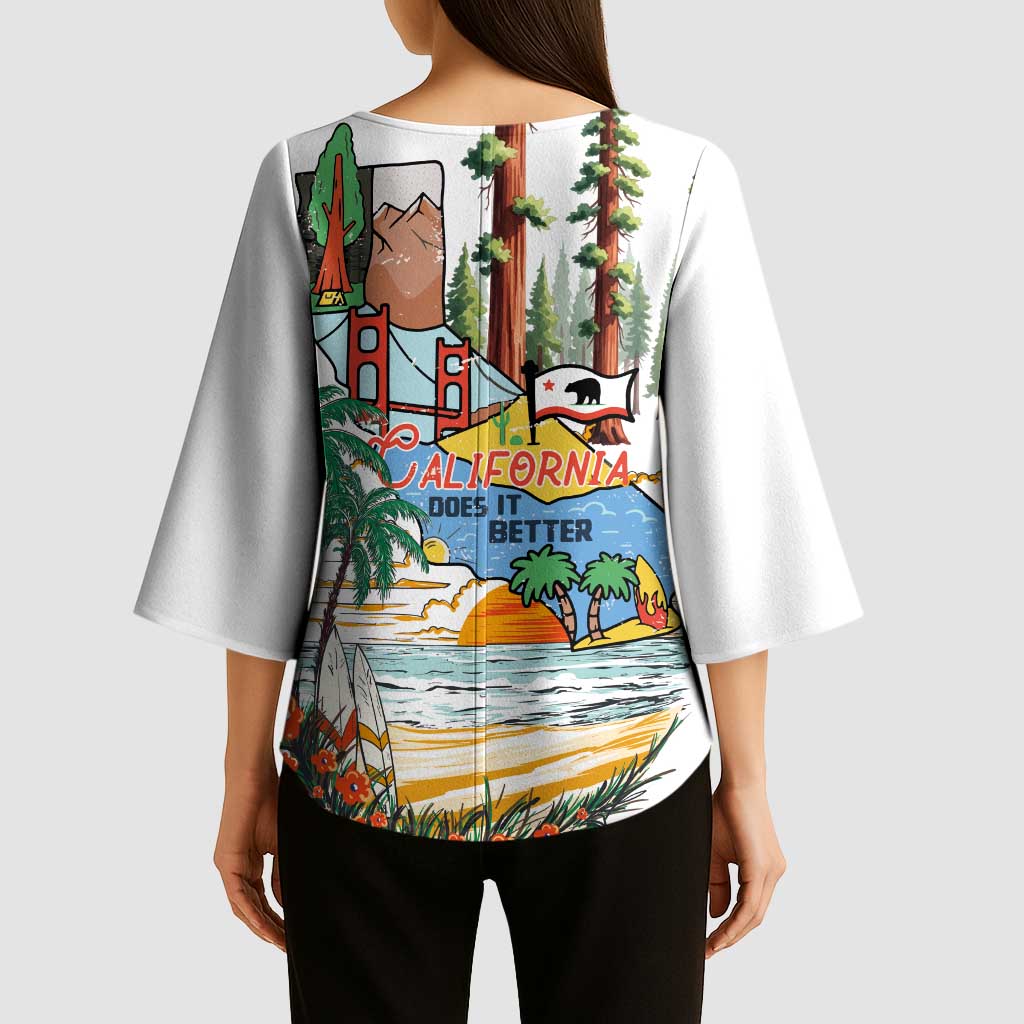 California Does it Better Kimono Sleeve Blouse Forest to Coast
