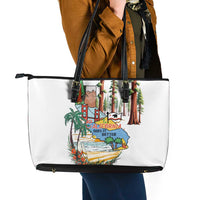 California Does it Better Leather Tote Bag Forest to Coast