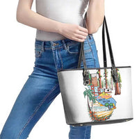 California Does it Better Leather Tote Bag Forest to Coast
