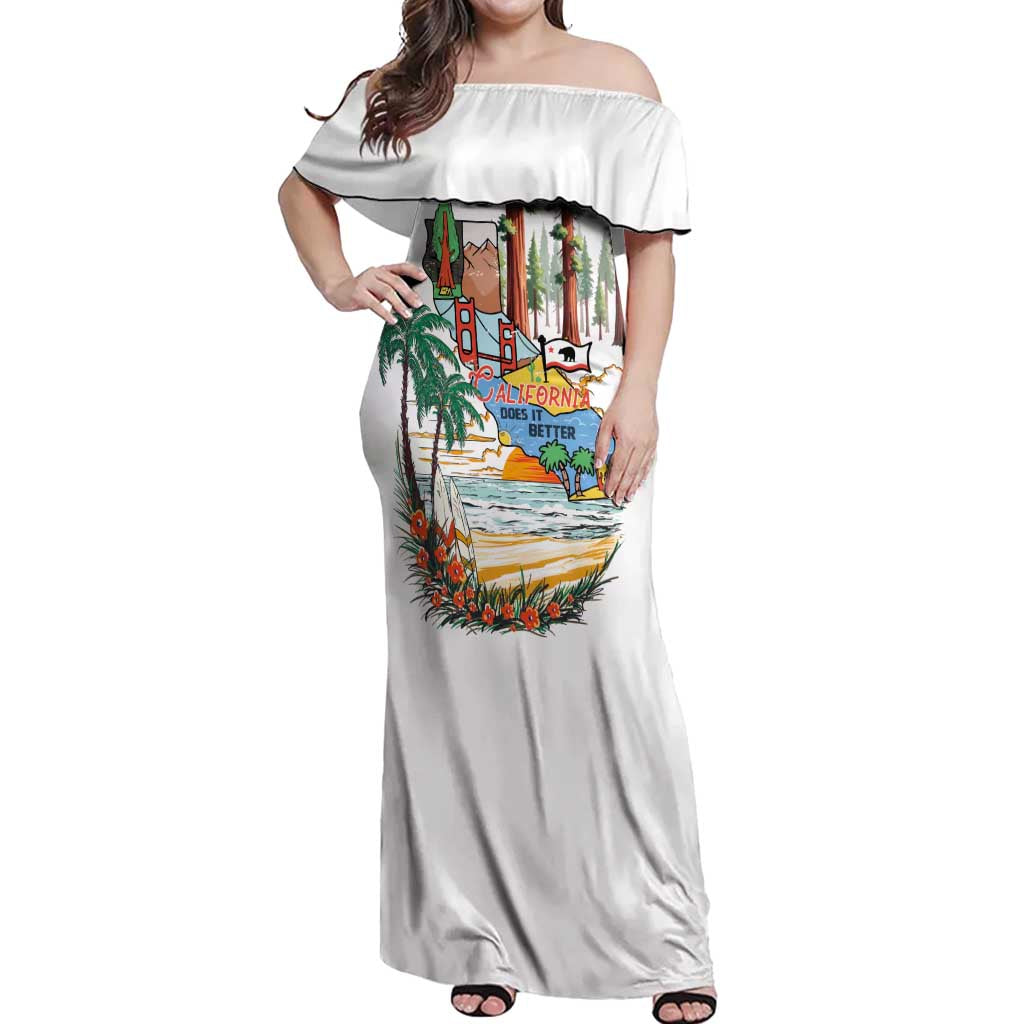 California Does it Better Off Shoulder Maxi Dress Forest to Coast