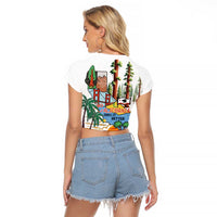 California Does it Better Raglan Cropped T Shirt Forest to Coast