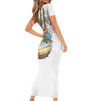California Does it Better Short Sleeve Bodycon Dress Forest to Coast