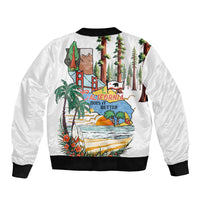 California Does it Better Sleeve Zip Bomber Jacket Forest to Coast