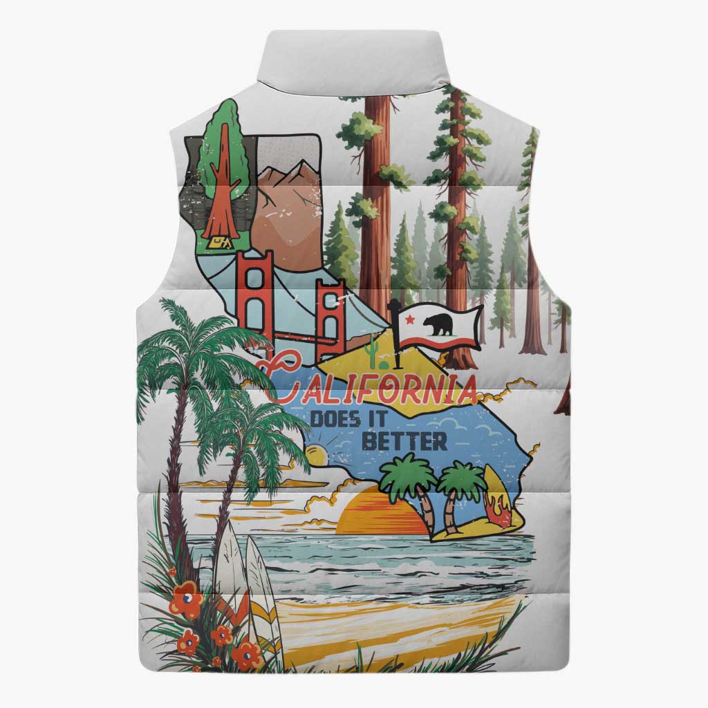 California Does it Better Sleeveless Puffer Jacket Forest to Coast