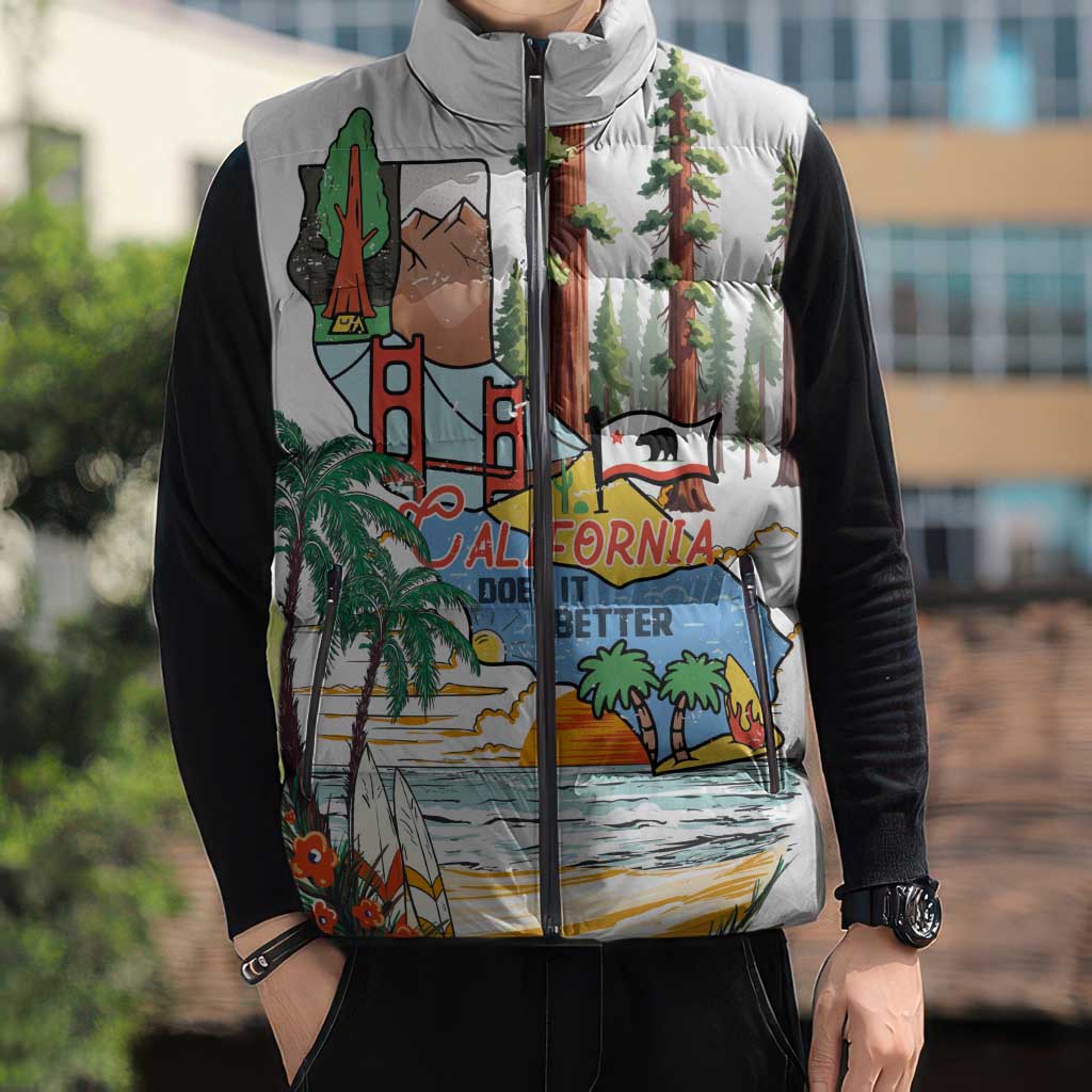 California Does it Better Sleeveless Puffer Jacket Forest to Coast