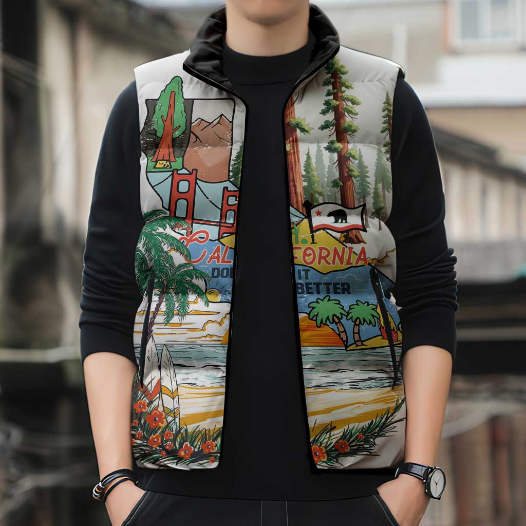 California Does it Better Sleeveless Puffer Jacket Forest to Coast