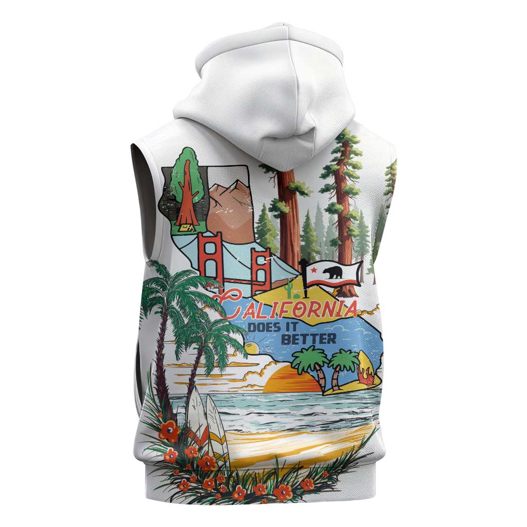 California Does it Better Sleeveless Zip Hoodie Forest to Coast