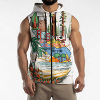California Does it Better Sleeveless Zip Hoodie Forest to Coast