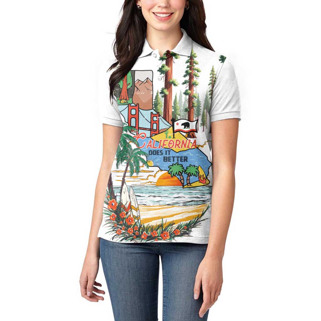 California Does it Better Women Polo Shirt Forest to Coast