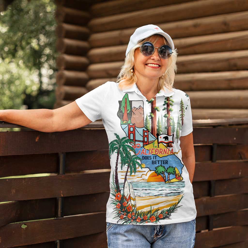 California Does it Better Women Polo Shirt Forest to Coast