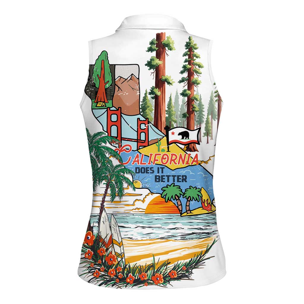 California Does it Better Women Sleeveless Polo Shirt Forest to Coast