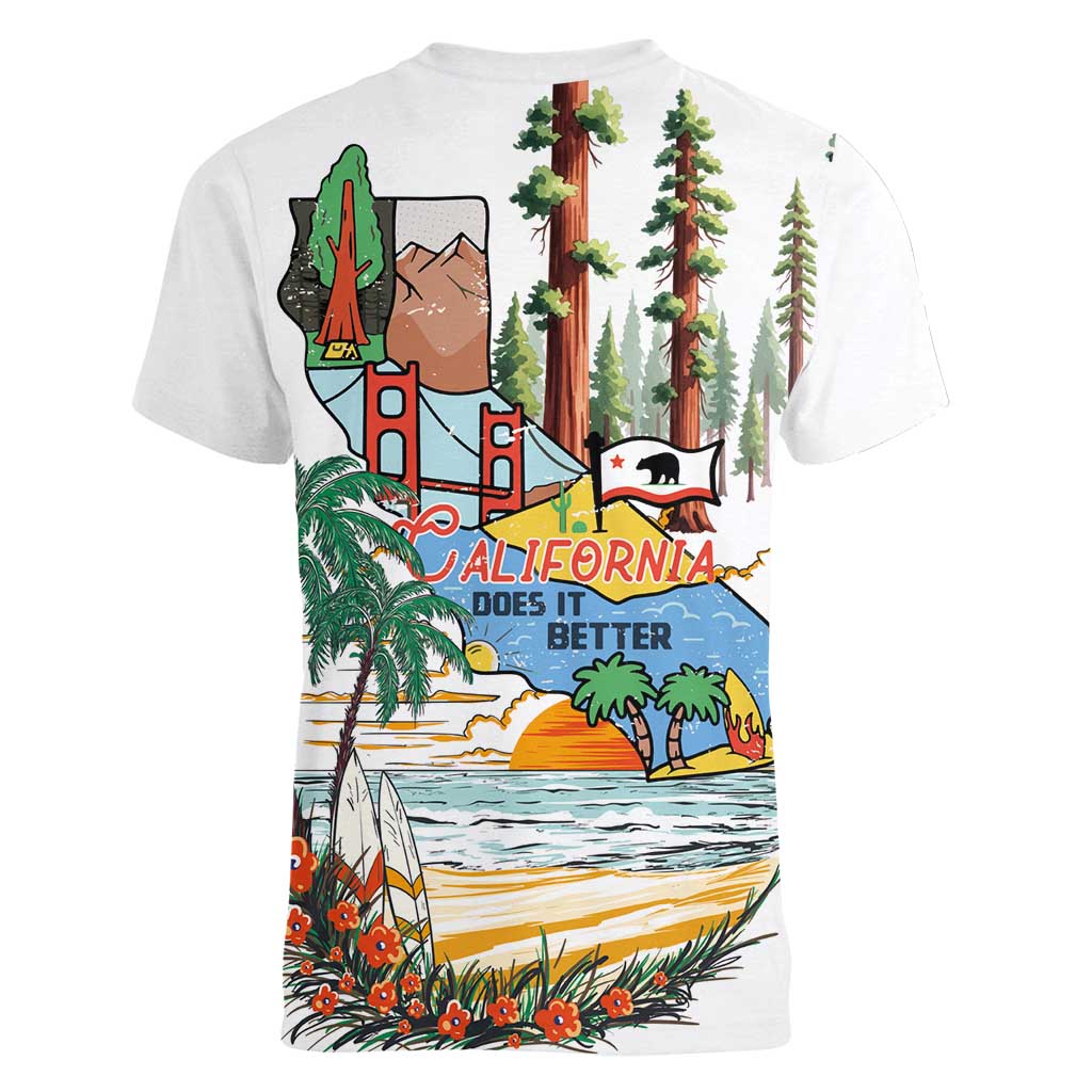California Does it Better Women V-Neck T-Shirt Forest to Coast
