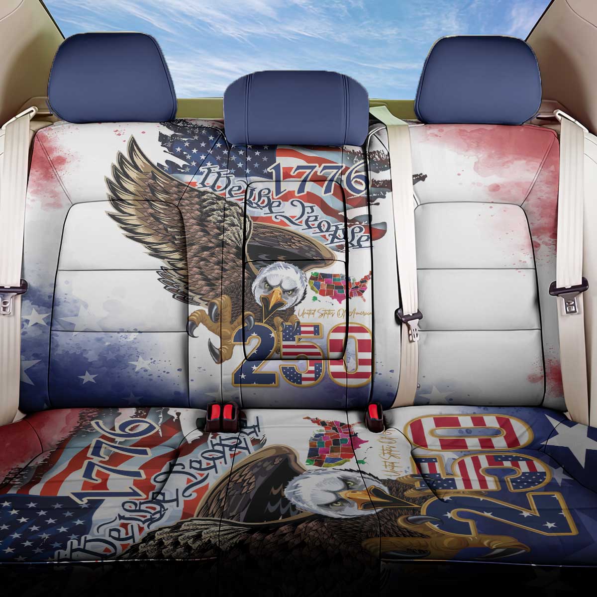 United States of America 250 Back Car Seat Cover We The People 1776