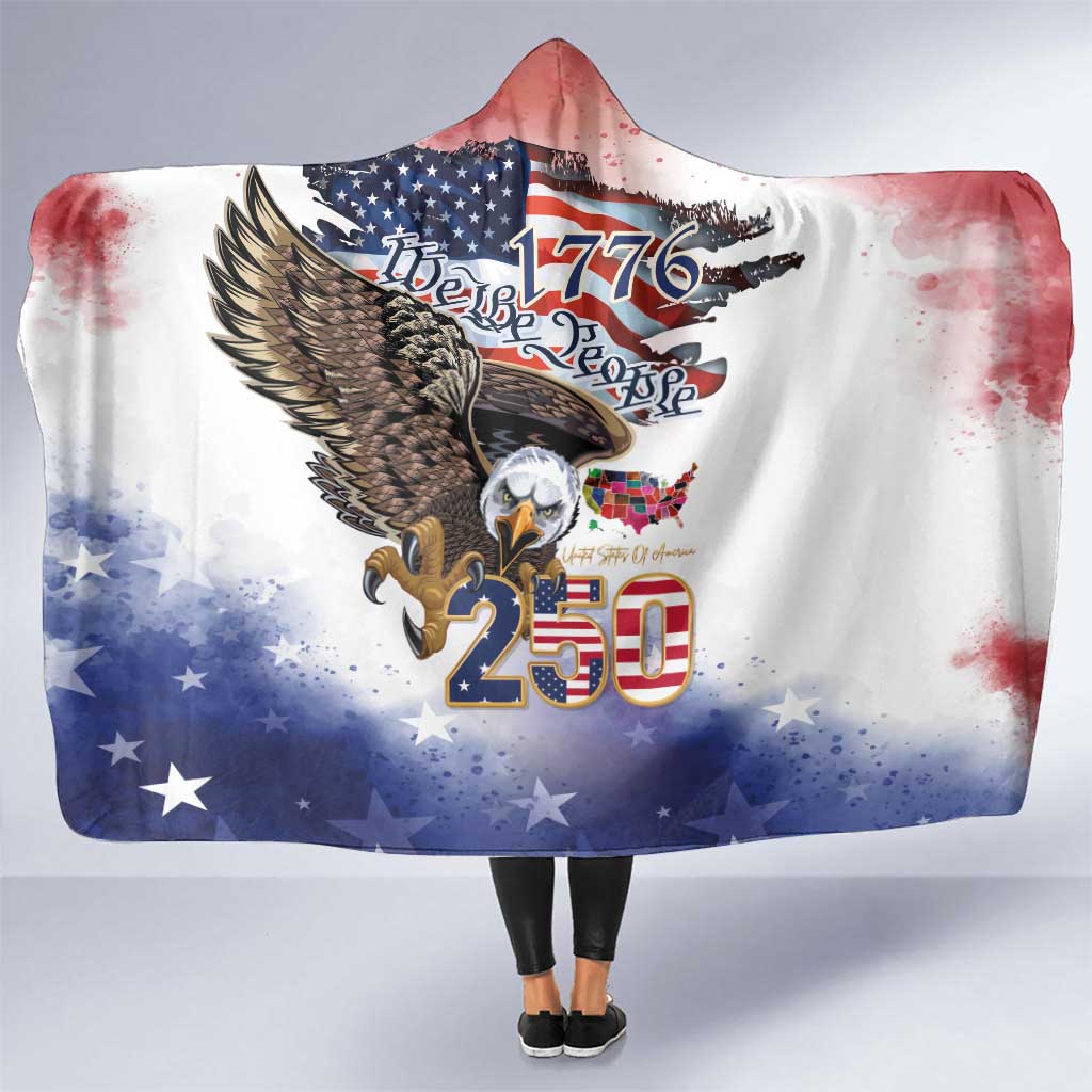 United States of America 250 Hooded Blanket We The People 1776