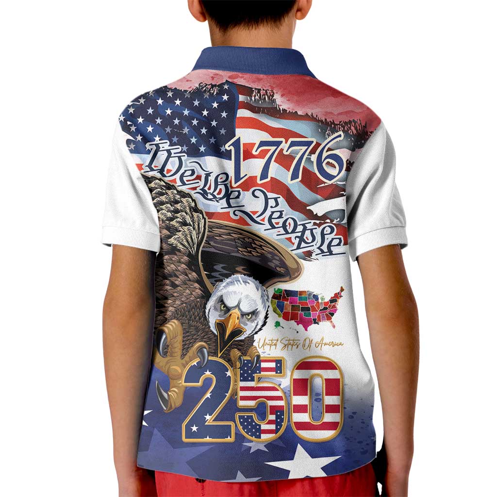 United States of America 250 Kid Polo Shirt We The People 1776