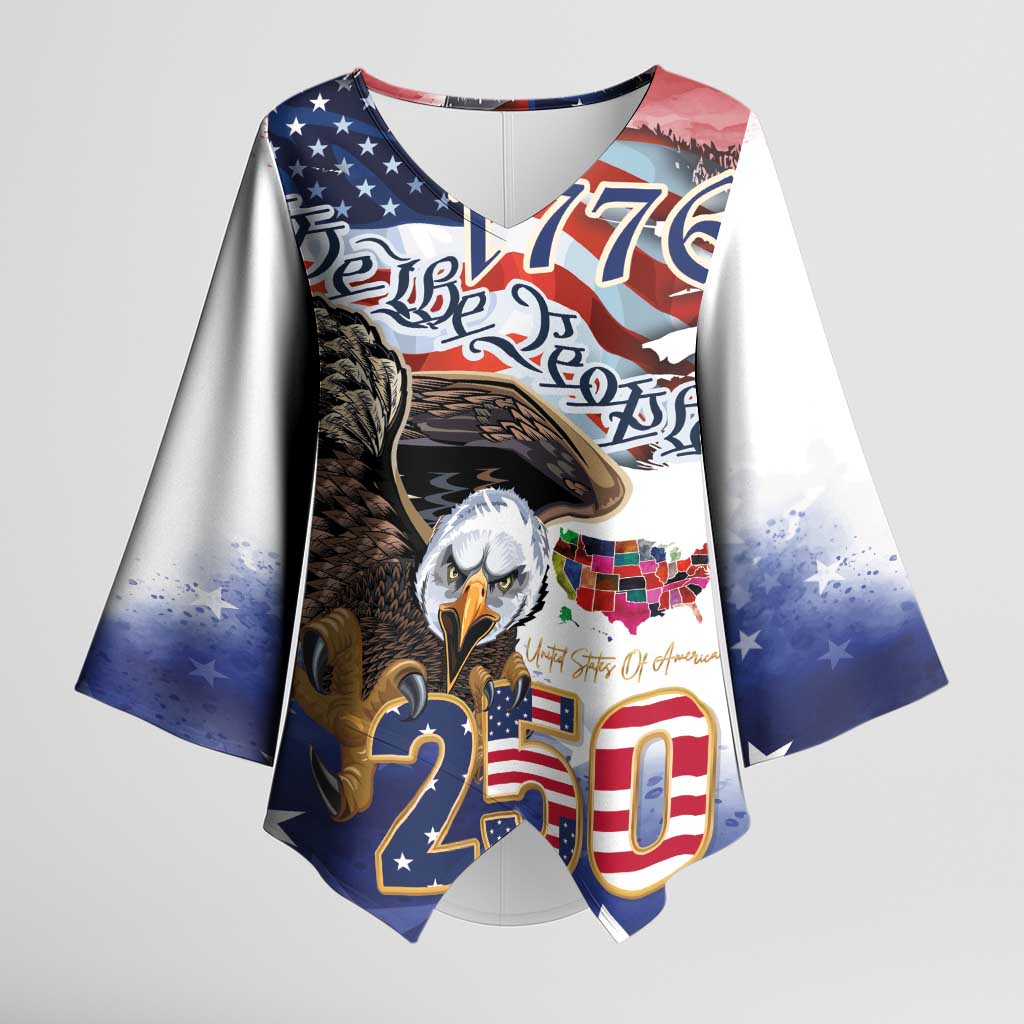 United States of America 250 Kimono Sleeve Blouse We The People 1776