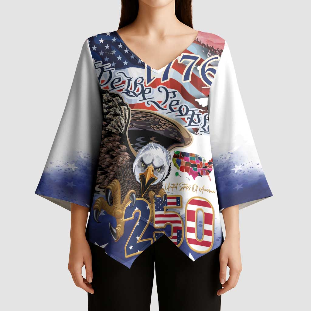 United States of America 250 Kimono Sleeve Blouse We The People 1776