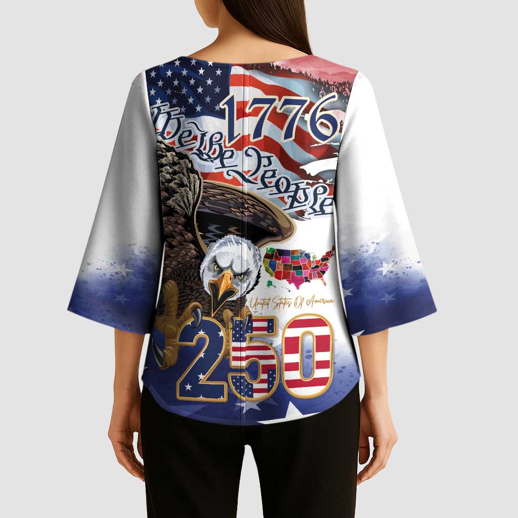 United States of America 250 Kimono Sleeve Blouse We The People 1776
