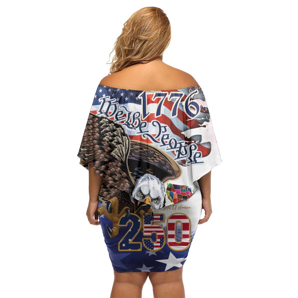 United States of America 250 Off Shoulder Short Dress We The People 1776