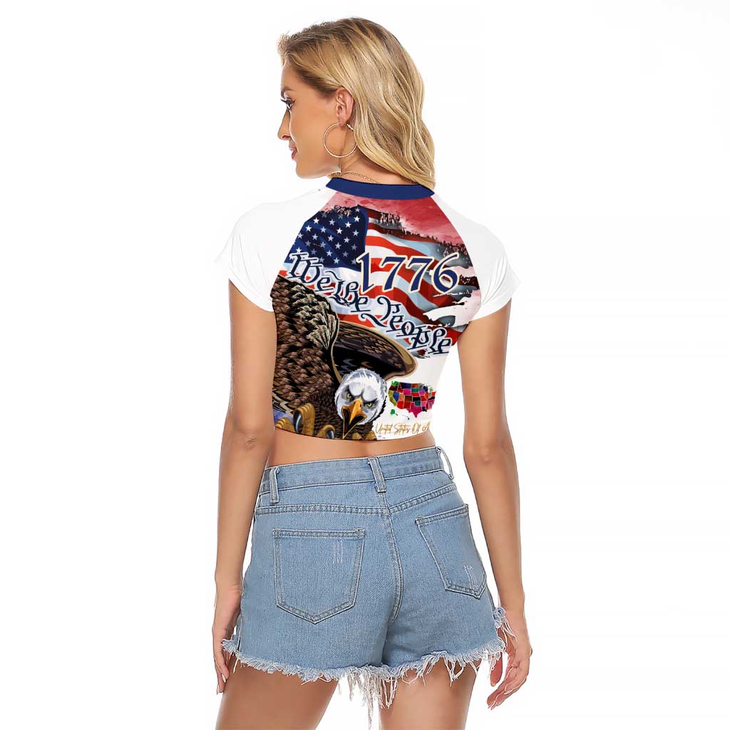 United States of America 250 Raglan Cropped T Shirt We The People 1776