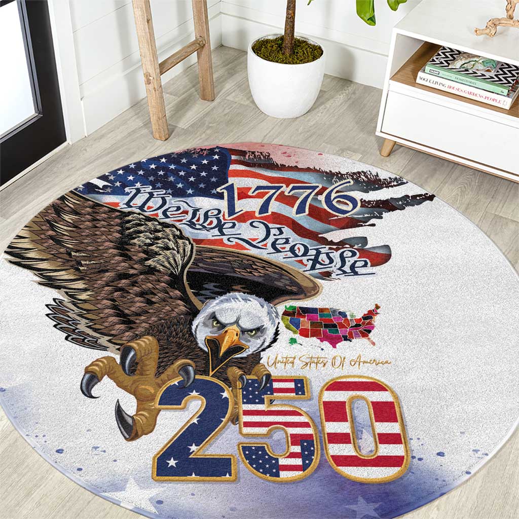 United States of America 250 Round Carpet We The People 1776