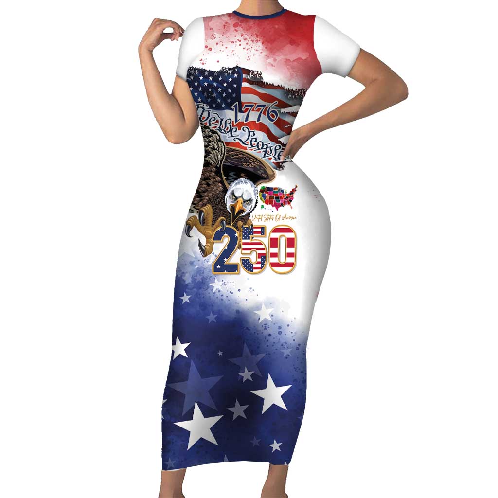 United States of America 250 Short Sleeve Bodycon Dress We The People 1776