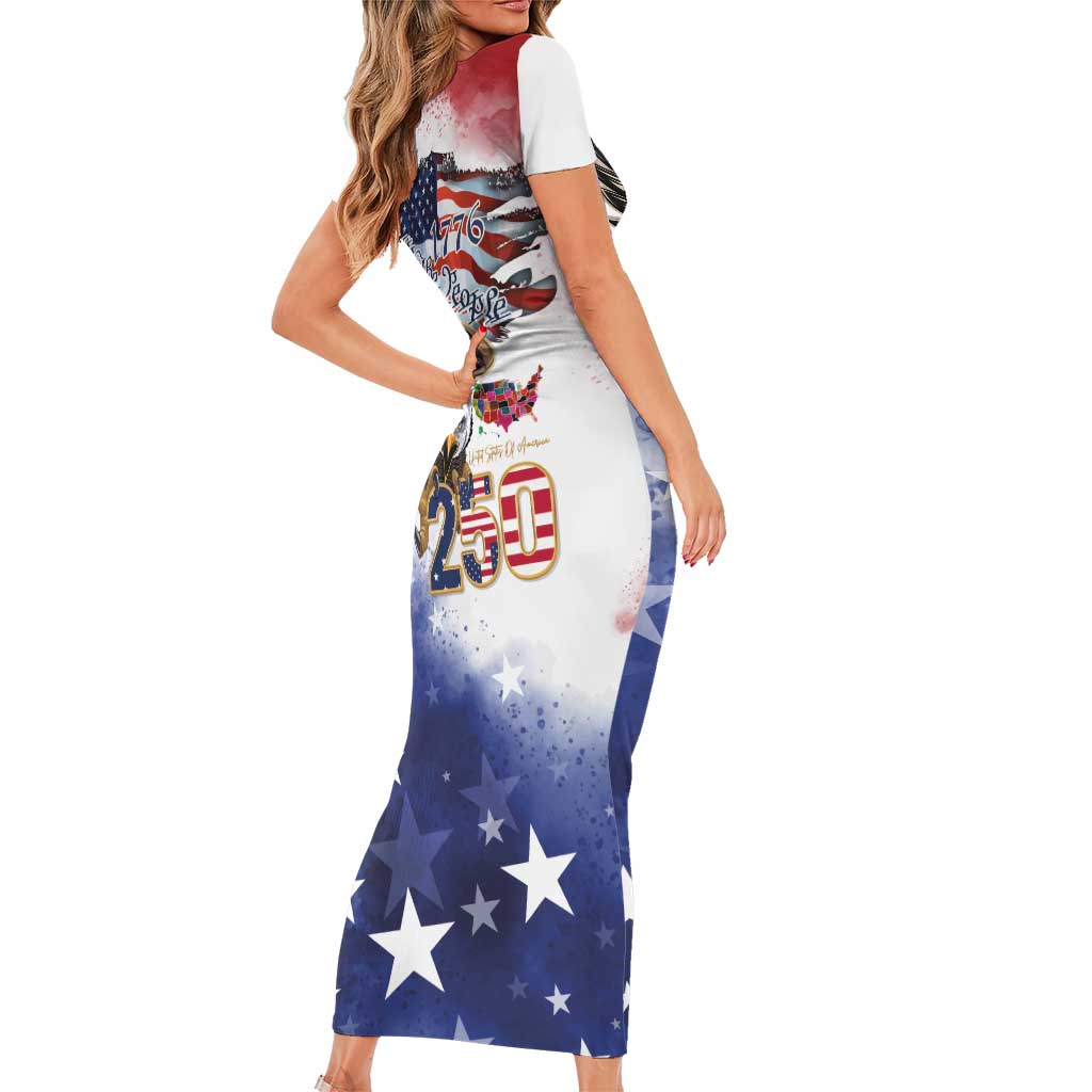United States of America 250 Short Sleeve Bodycon Dress We The People 1776