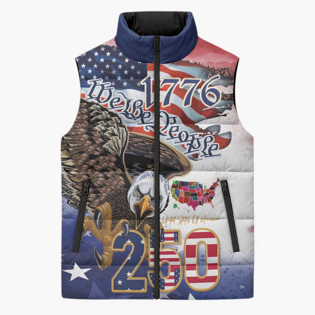 United States of America 250 Sleeveless Puffer Jacket We The People 1776