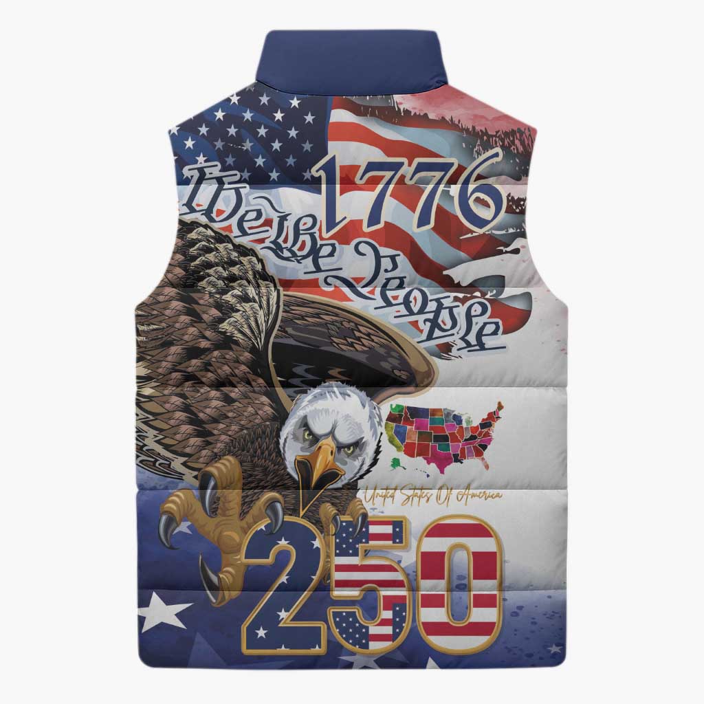 United States of America 250 Sleeveless Puffer Jacket We The People 1776