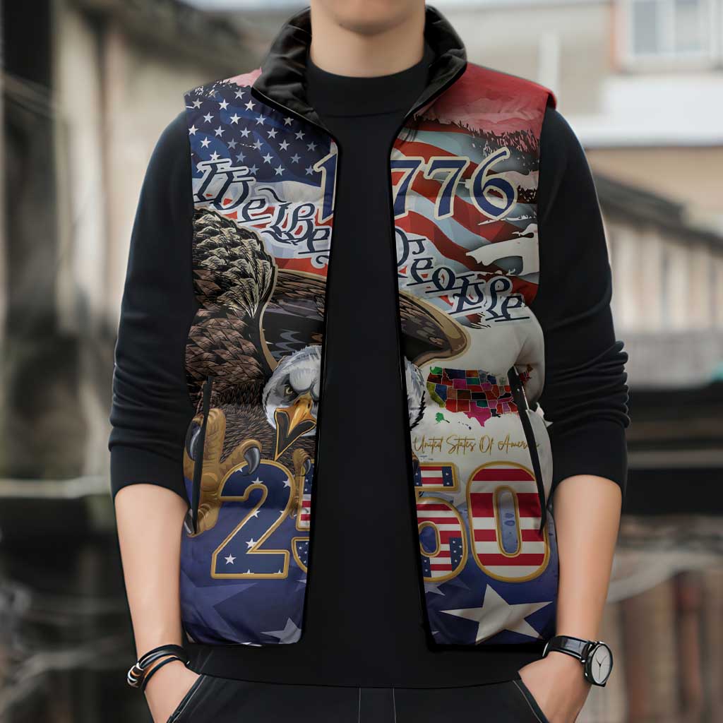 United States of America 250 Sleeveless Puffer Jacket We The People 1776