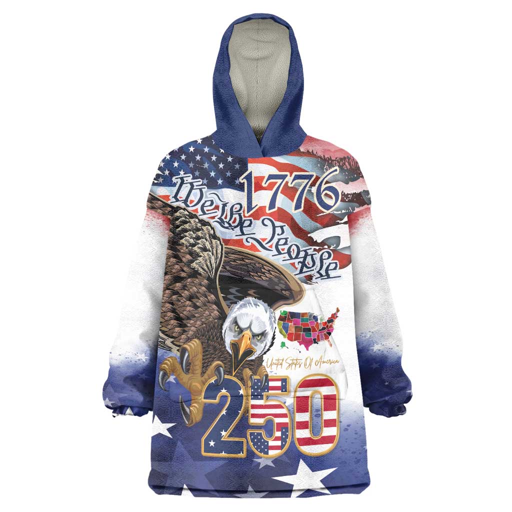 United States of America 250 Wearable Blanket Hoodie We The People 1776