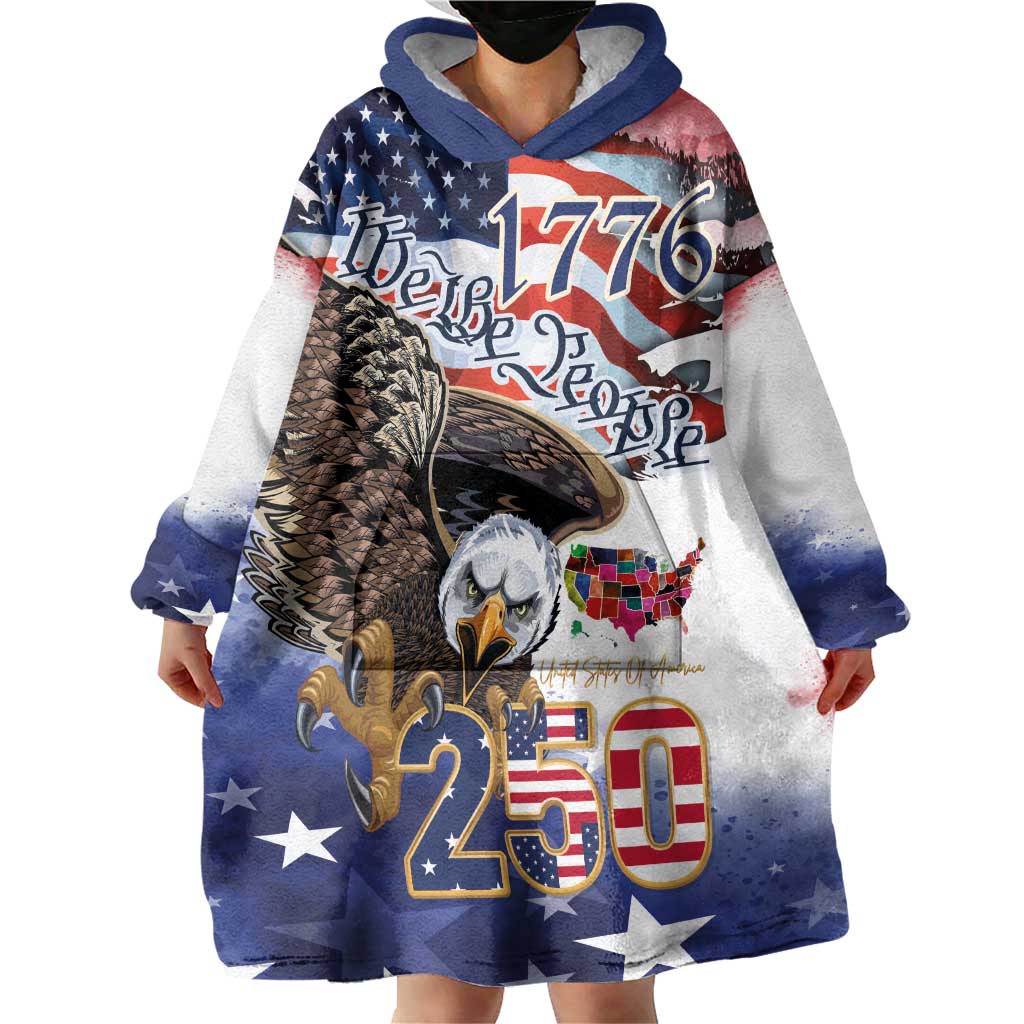 United States of America 250 Wearable Blanket Hoodie We The People 1776