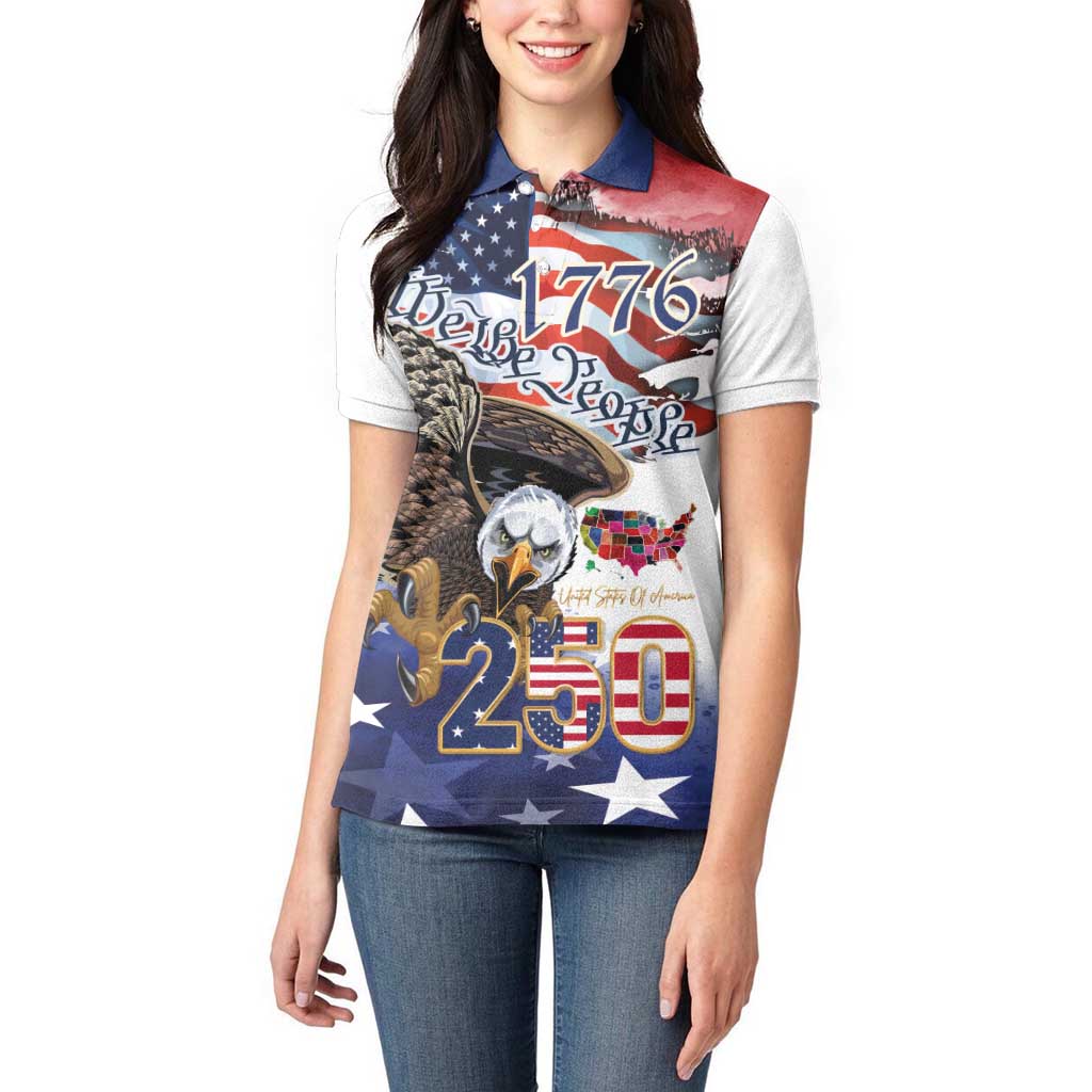 United States of America 250 Women Polo Shirt We The People 1776