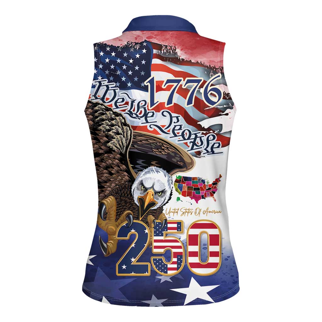 United States of America 250 Women Sleeveless Polo Shirt We The People 1776
