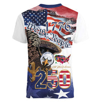 United States of America 250 Women V-Neck T-Shirt We The People 1776