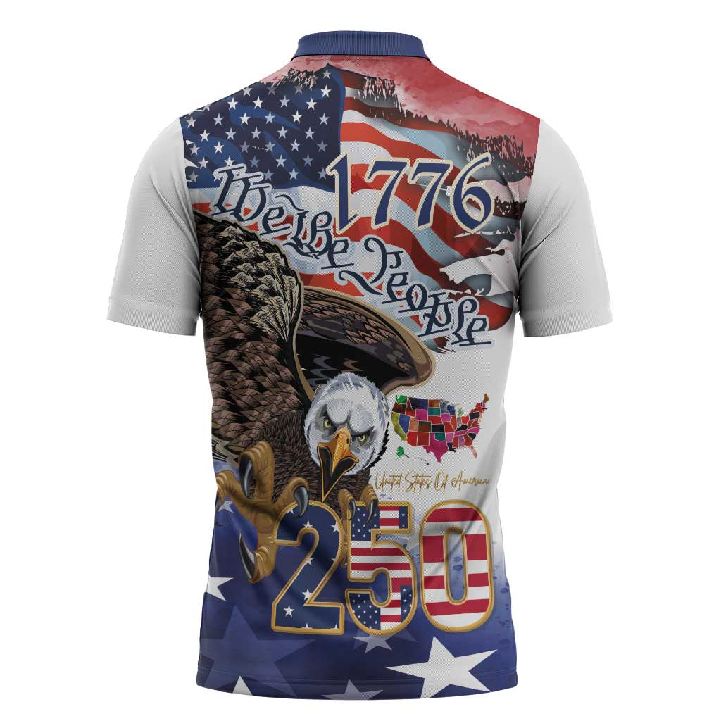 United States of America 250 Zipper Polo Shirt We The People 1776