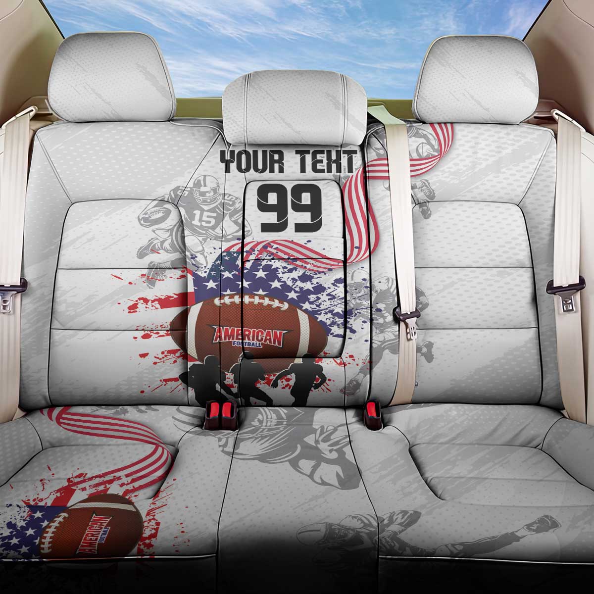 Custom American Football Back Car Seat Cover Road to Glory