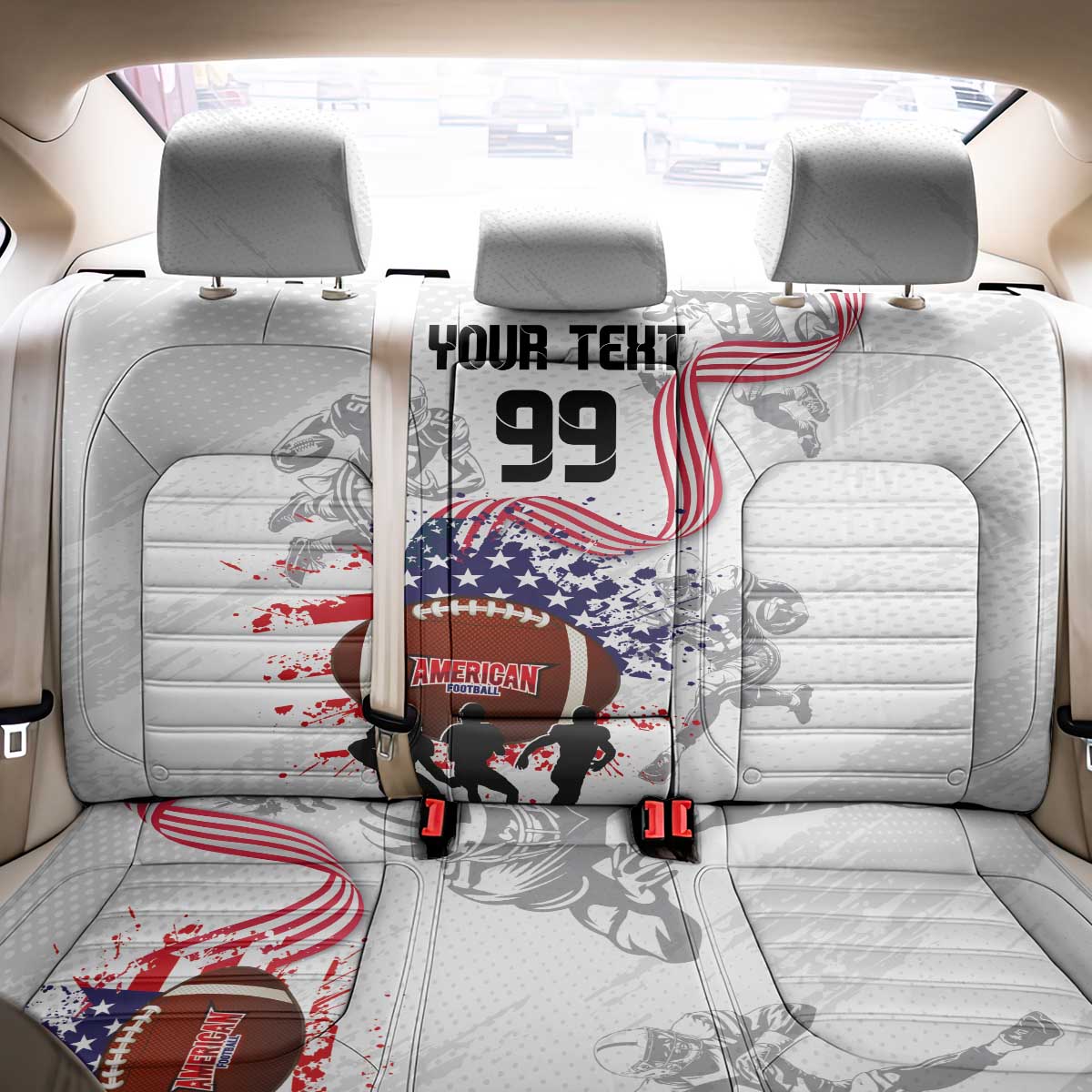 Custom American Football Back Car Seat Cover Road to Glory