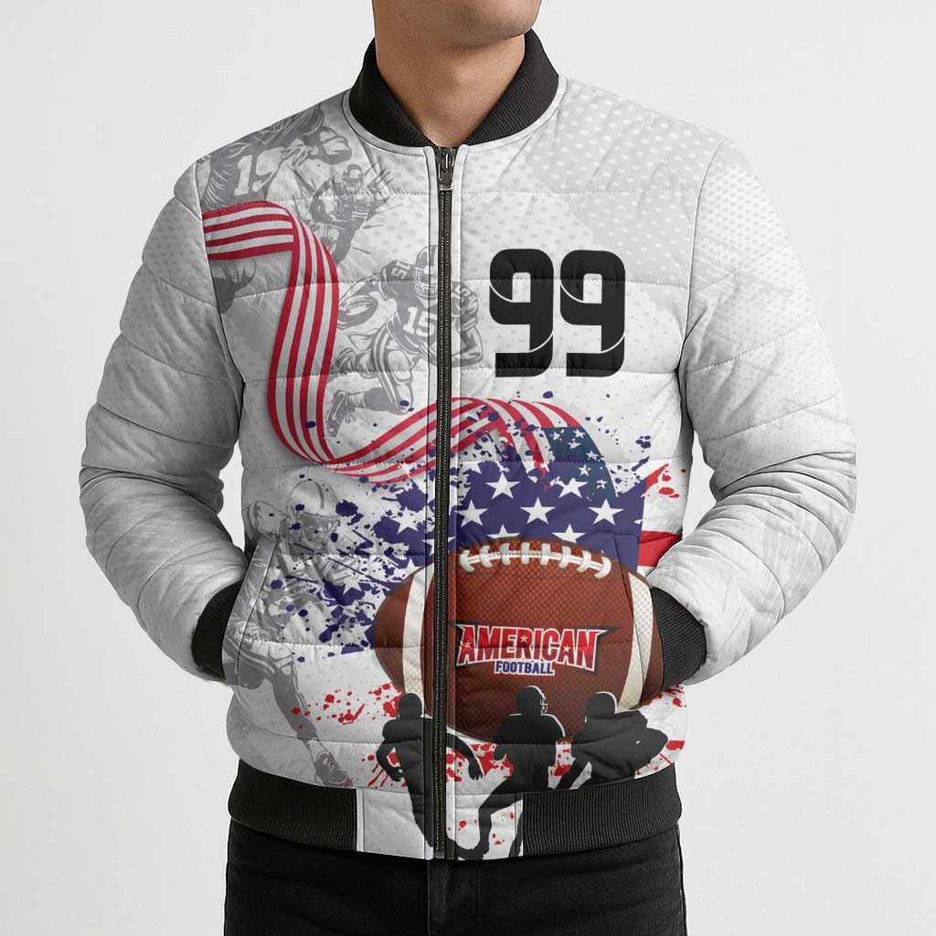 Custom American Football Bomber Puffer Jacket Road to Glory