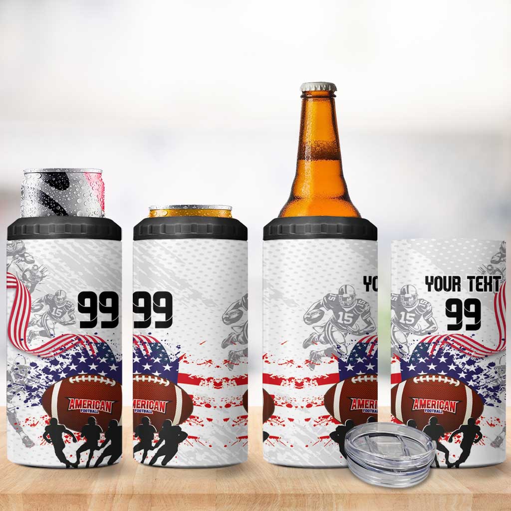 Custom American Football 4 in 1 Can Cooler Tumbler Road to Glory