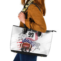 Custom American Football Leather Tote Bag Road to Glory
