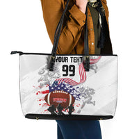Custom American Football Leather Tote Bag Road to Glory