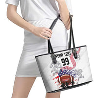 Custom American Football Leather Tote Bag Road to Glory