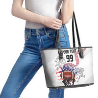 Custom American Football Leather Tote Bag Road to Glory