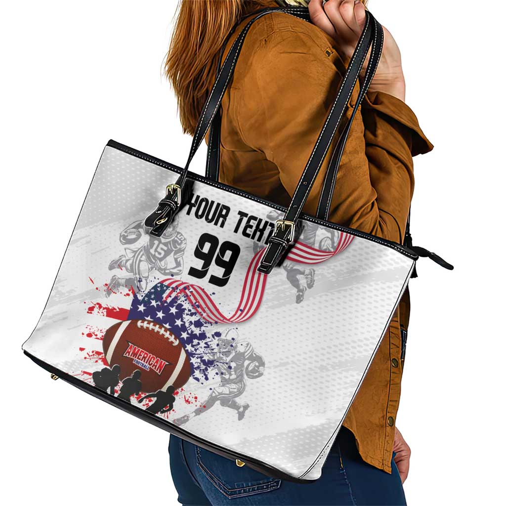 Custom American Football Leather Tote Bag Road to Glory