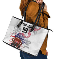 Custom American Football Leather Tote Bag Road to Glory