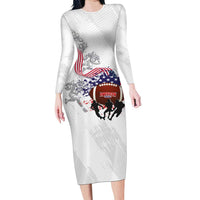 Custom American Football Long Sleeve Bodycon Dress Road to Glory